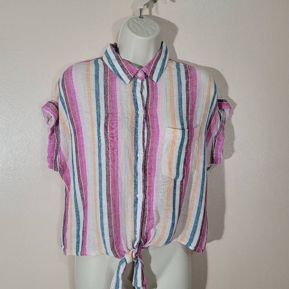 Rails Amelie Button Down In Avilla Stripe Pink, B… - image 1